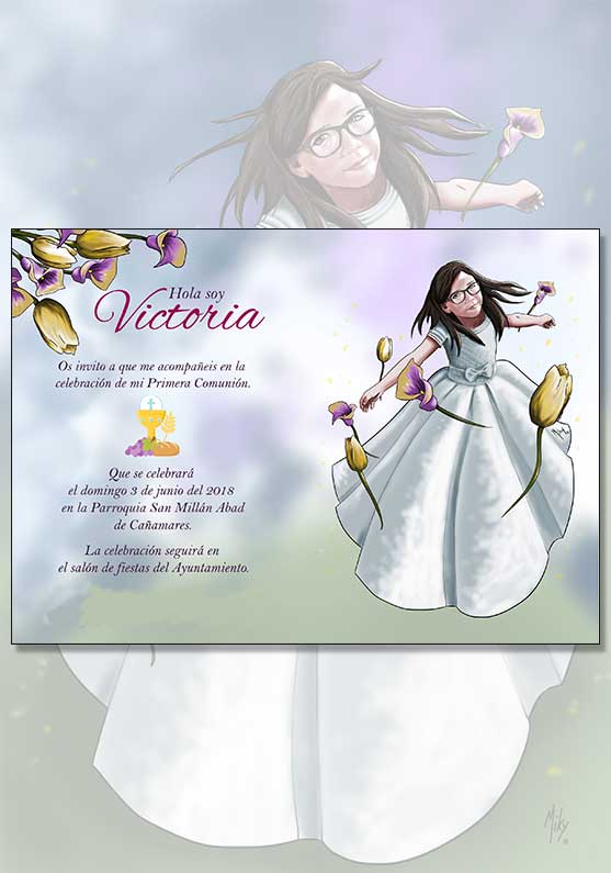 Diseño tarjeta invitación para la celebración de la primera comunión
