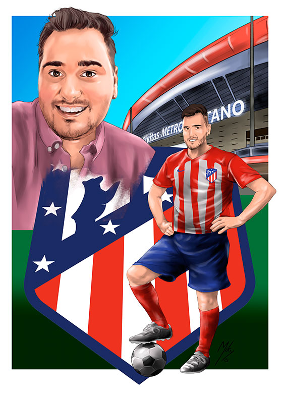 /Hincha del Atletico de Madrid. Retrato de un seguidor del equipo de fútbol Atletico de Madrid