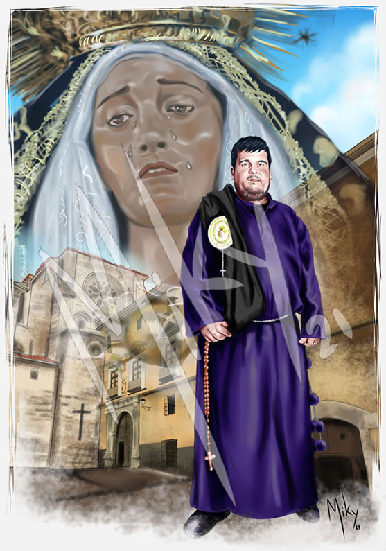 Retrato de un hermano de la cofradía de la Virgen de la Soledad del Puente de Cuenca