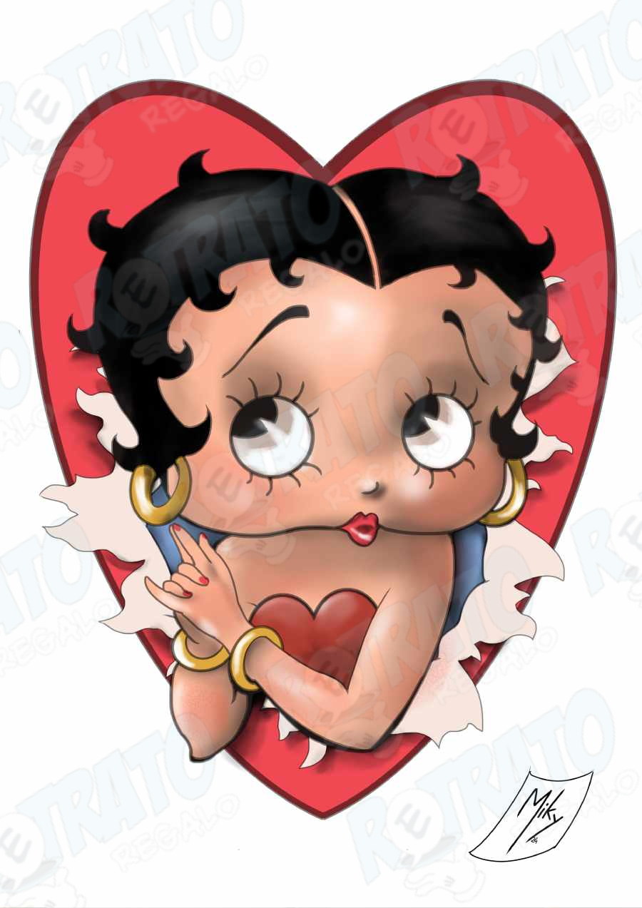 /iustración de Betty Boop dentro de un corazón