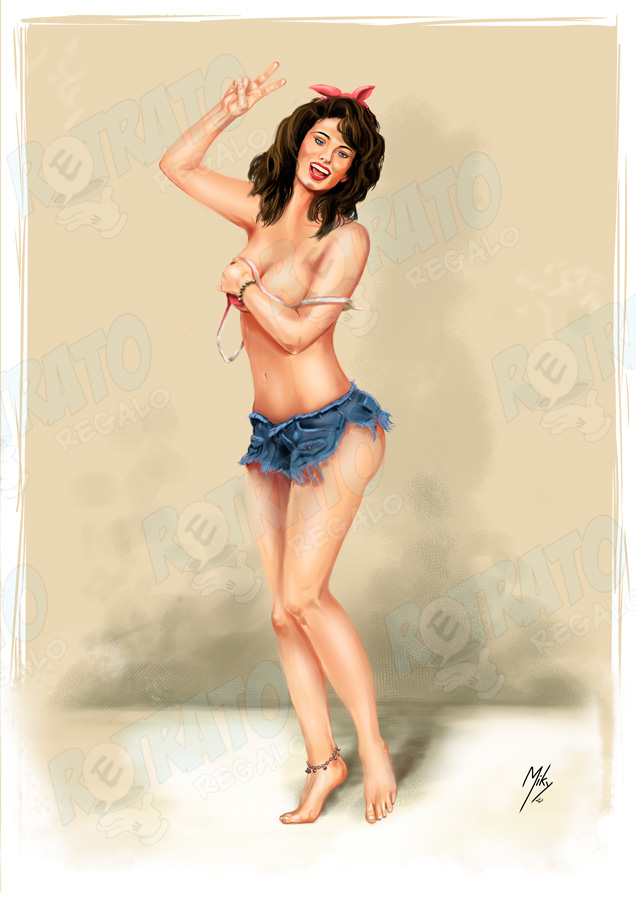 Chica Pin up, homenaje a las chicas que aparecían en las revistas y las películas norteamericanas 