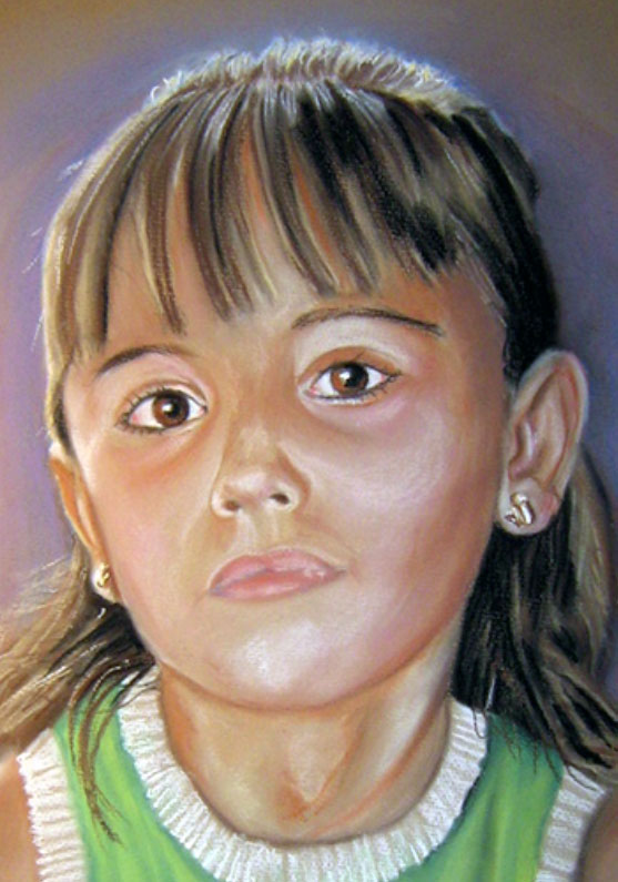 Retrato realizado con pastel sobre papel canson. Tamaño 65x54 cm.