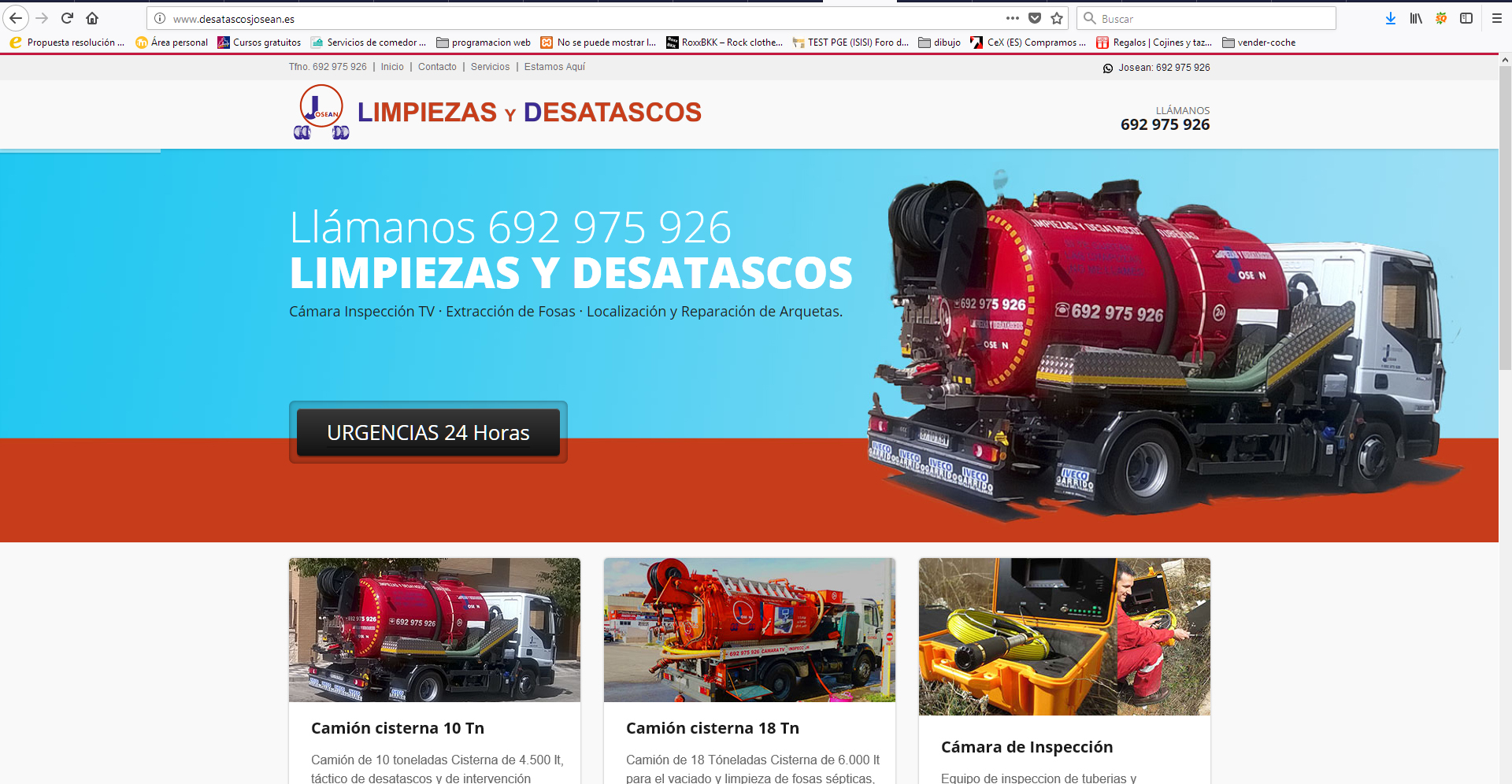 Página web Desatascos y limpiezas Josean