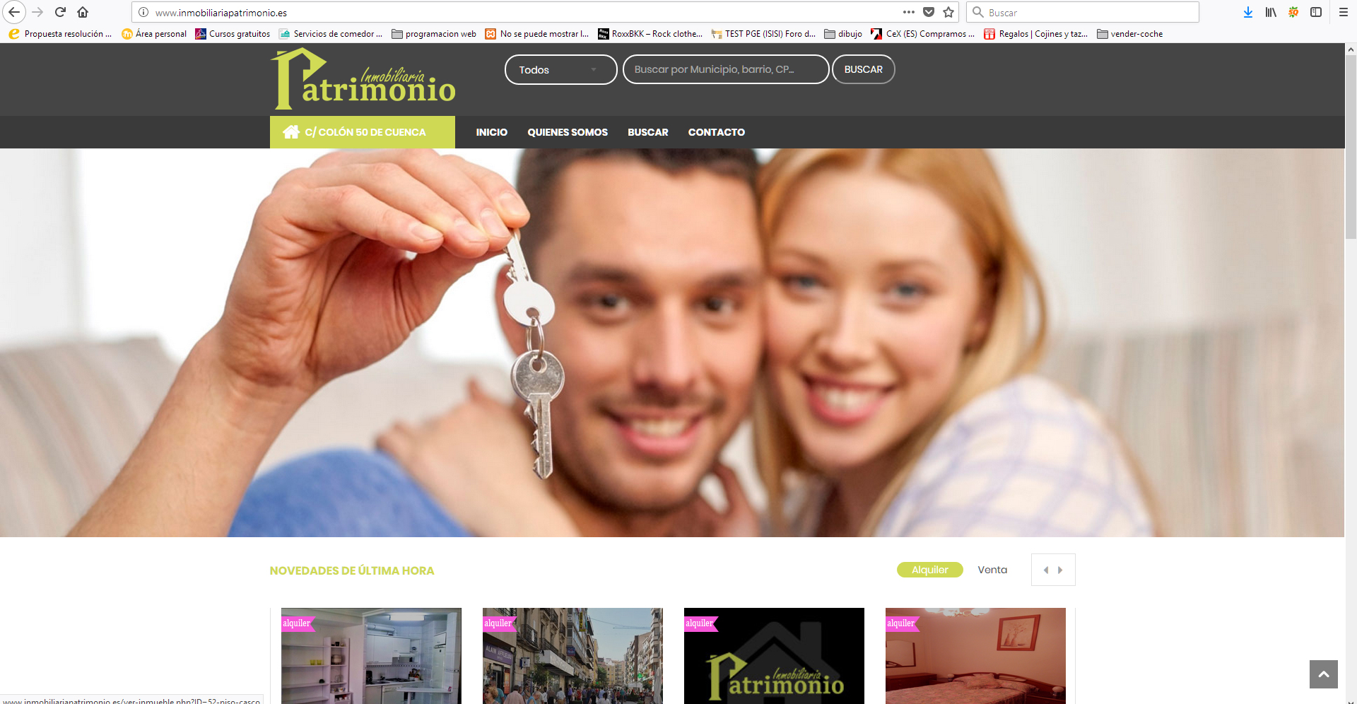 Página web Inmobiliaria Patrimonio