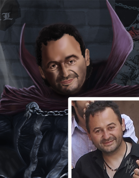 Detalle 4 Ilustración de un gran fan del comic de Spawn. Transformación completa del personaje Albert Francis 