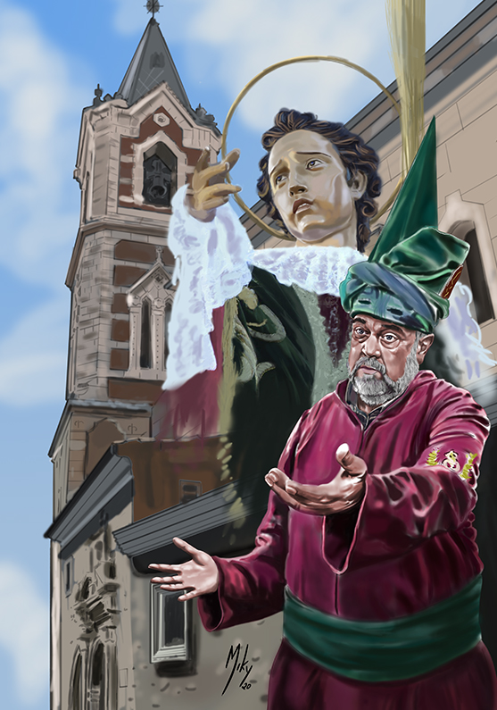Detalle 1 Ilustración de un hermano del paso San Juan Evangelista de la Semana Santa de Cuenca