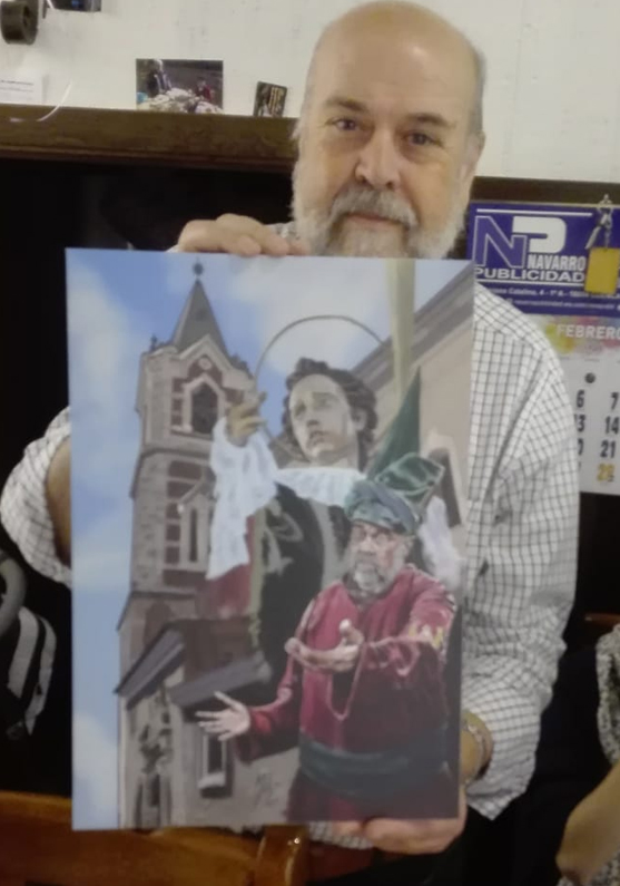 Detalle 4 Ilustración de un hermano del paso San Juan Evangelista de la Semana Santa de Cuenca