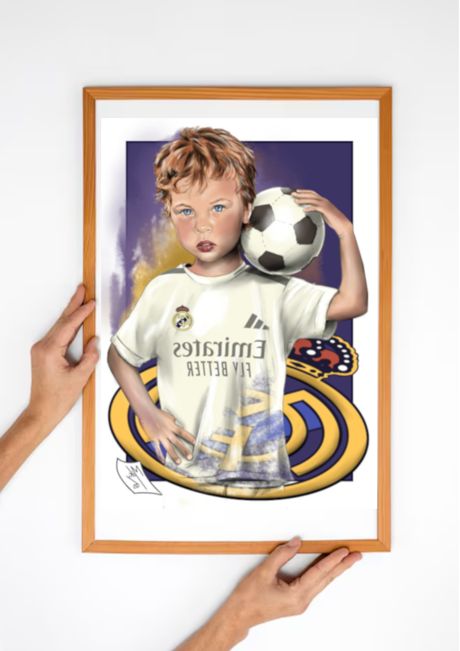 Detalle 4 Retrato de un joven amante del equipo Real Madrid