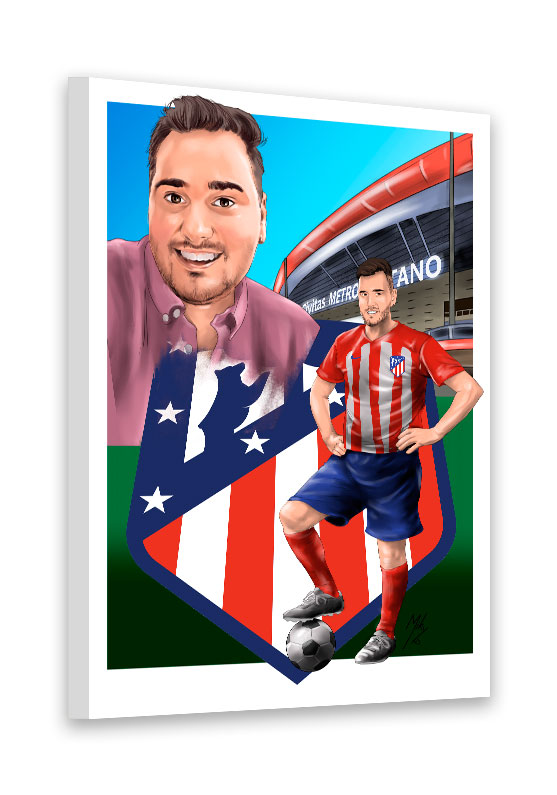 Detalle 4 Hincha del Atletico de Madrid. Retrato de un seguidor del equipo de fútbol Atletico de Madrid