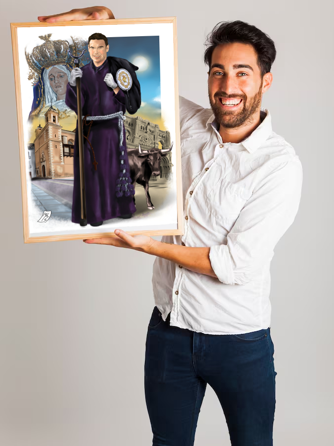 Detalle 4 Retrato de nazareno en Semana Santa combinado con la fiesta de San Mateo de Cuenca