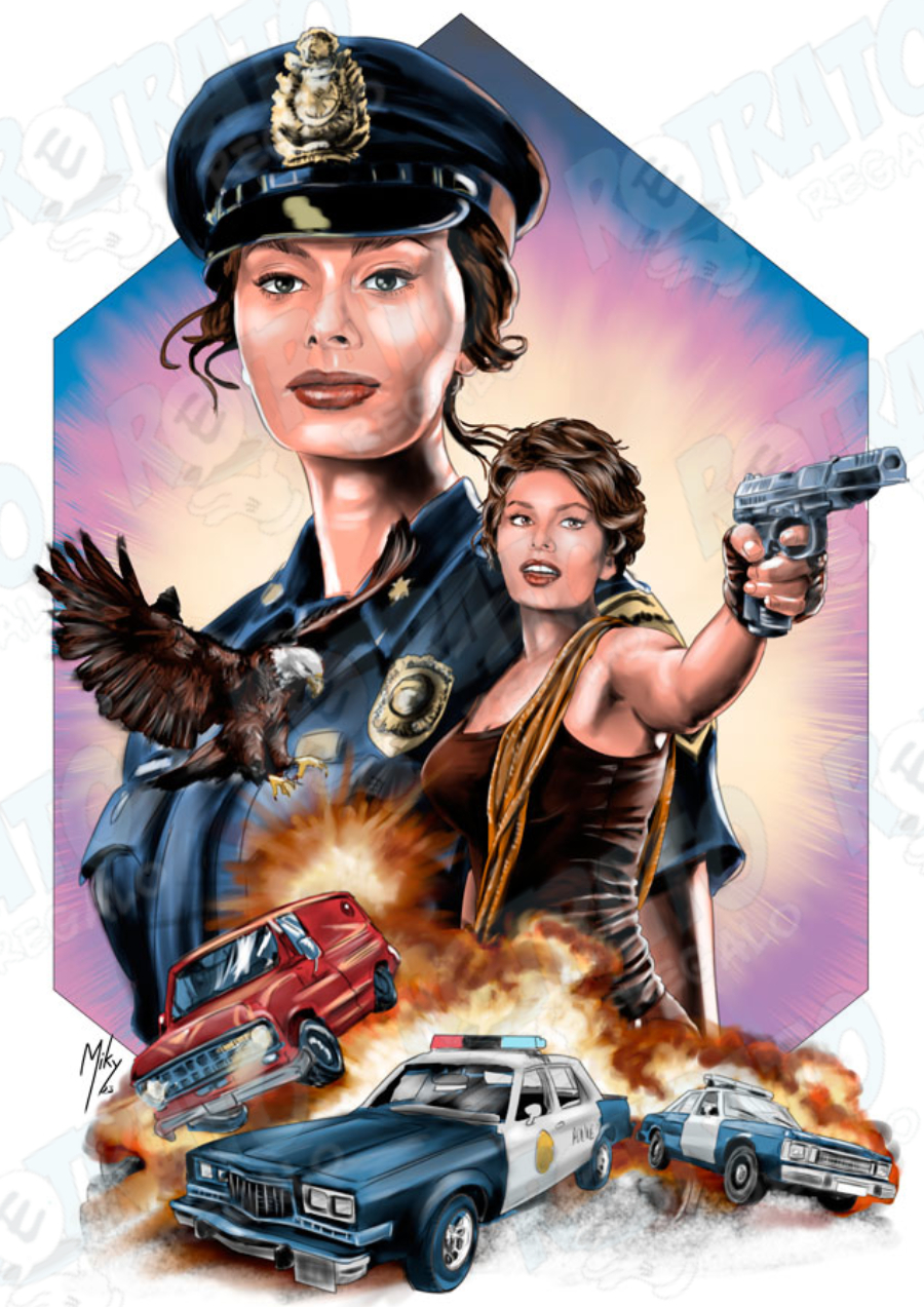 Detalle 3 Cartel de una película ficticia de Sofia Loren, Lady Cop. Saga películas imposibles